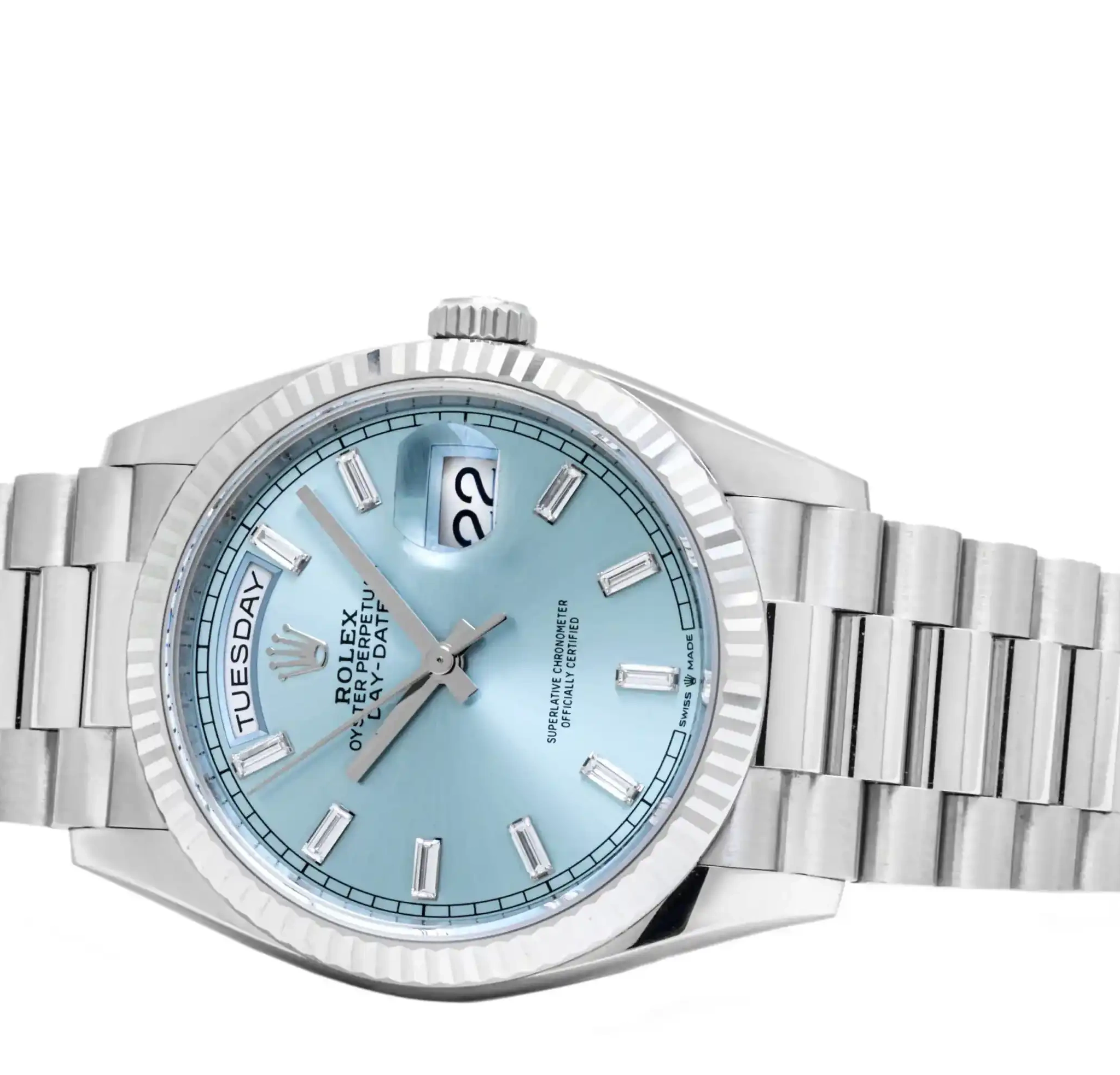 Prestigious Jewelers 228236 Day-Date Rolex Platinum 0527